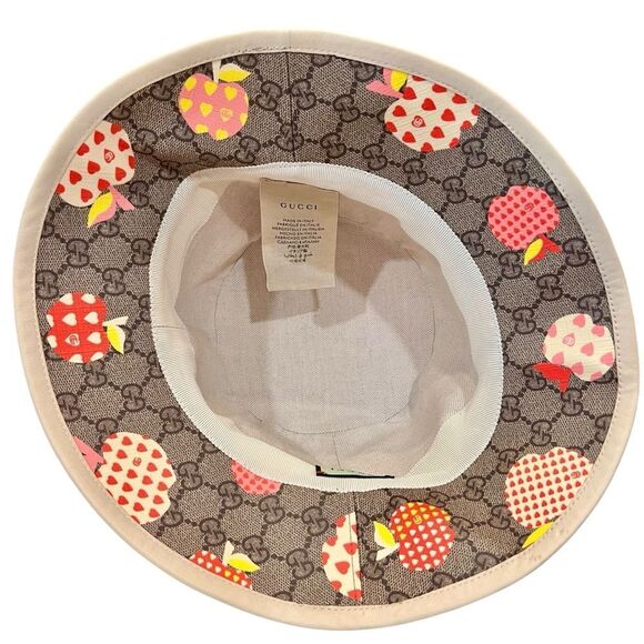 Gucci Bucket Hat with Monogram and Apple Design - Picture 4 of 8